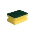 Easy grip foam backed scourer for multipurpose use, small size, 3 pcs. / package (yellow with green scouring surface)